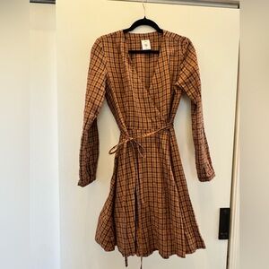 Son de flor mini long sleeve Wrap Dress - Brown Brown